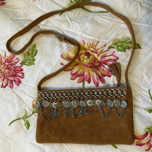 Express Handbags - 💖New Listing-Express tan suede BoHo purse